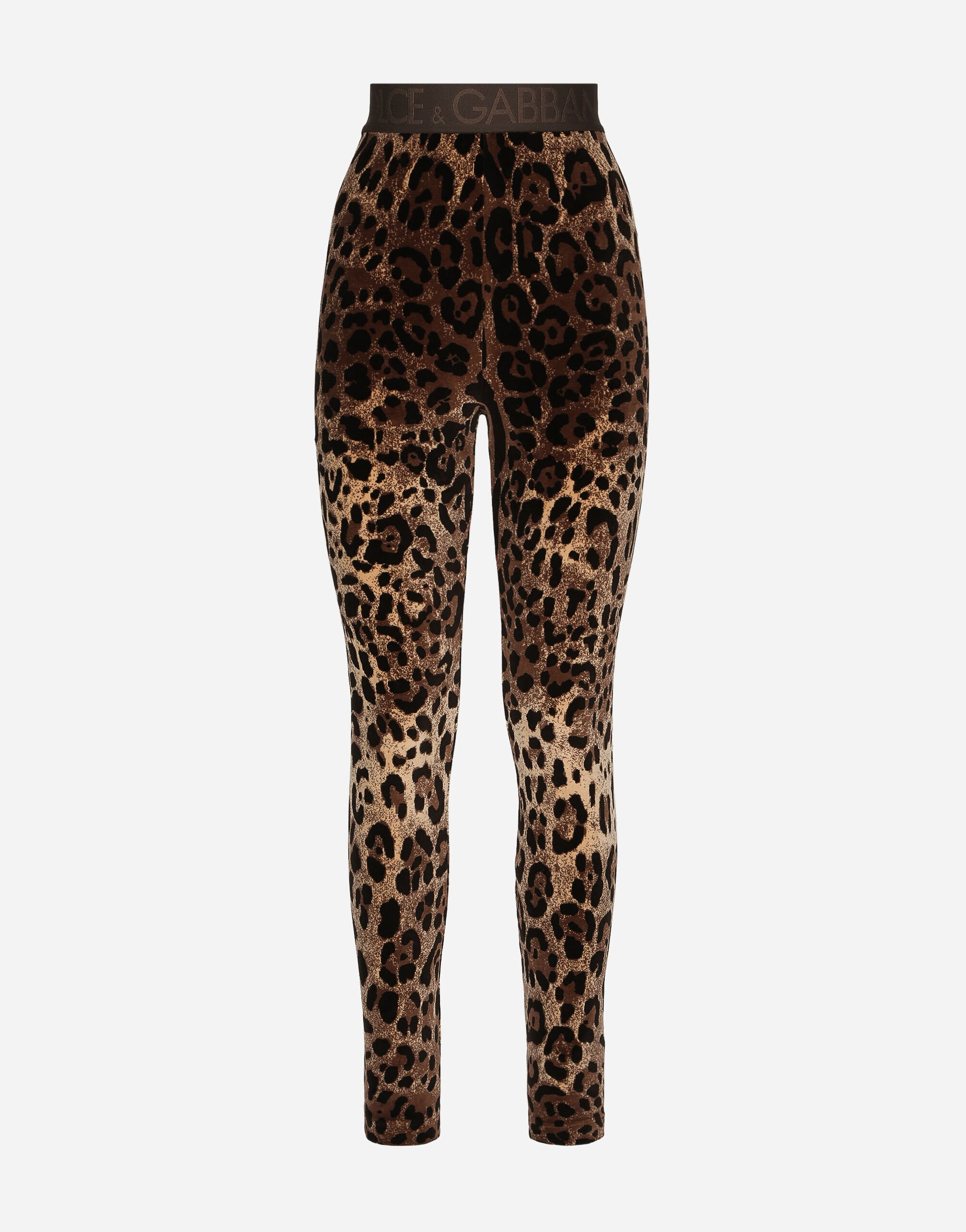 ${brand} Chenille leggings with jacquard leopard design ${colorDescription} ${masterID}