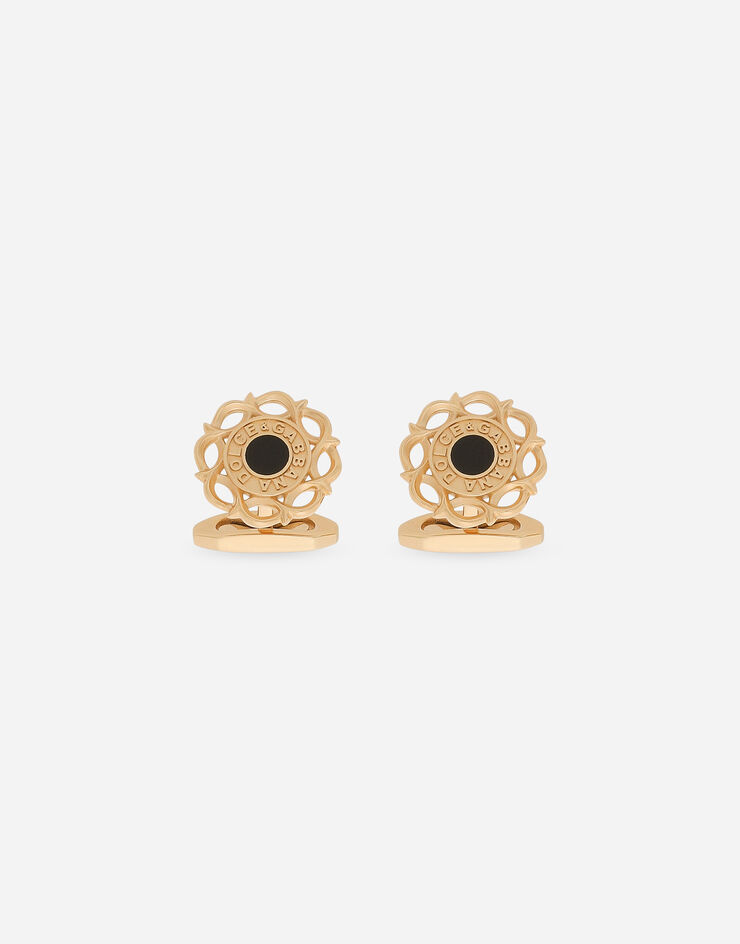 Dolce & Gabbana Floral enameled cufflinks Gold WFQ5S3W1111