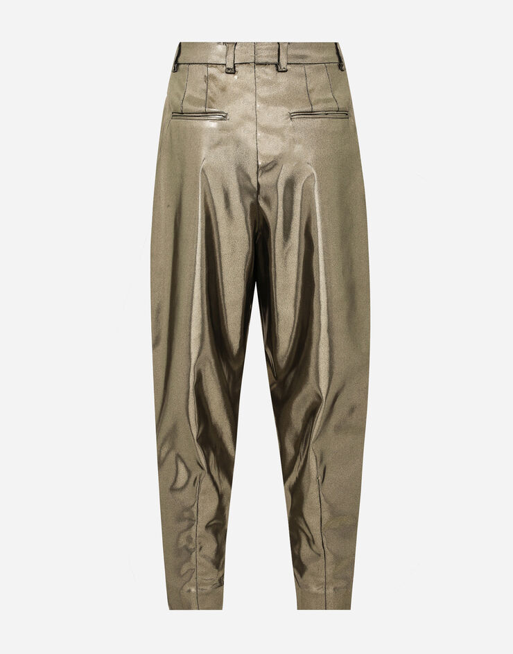 Dolce & Gabbana Foiled stretch satin pants Gold FTC8YTFURMT