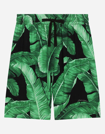 Dolce & Gabbana Batik shorts with banana tree print Print L4JQT4II7EF