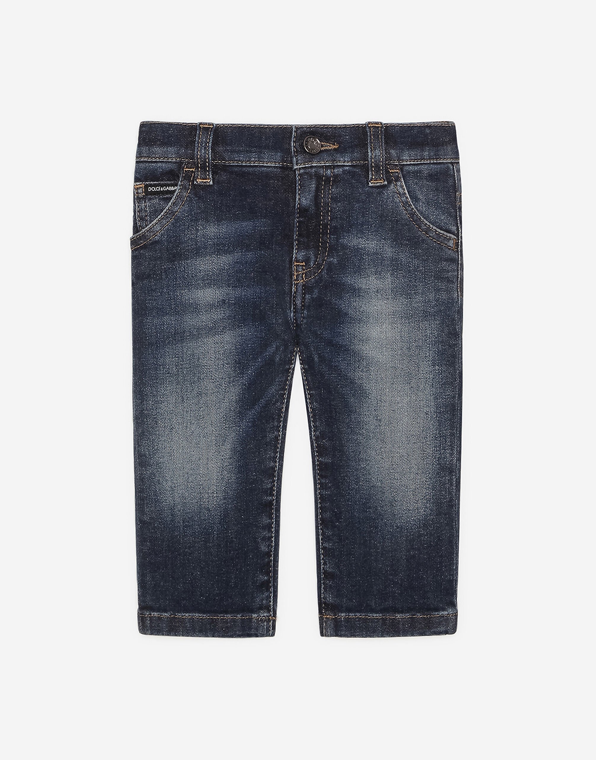 Dolce & Gabbana Regular-fit dark blue wash stretch jeans Print L1JQT8II7EI