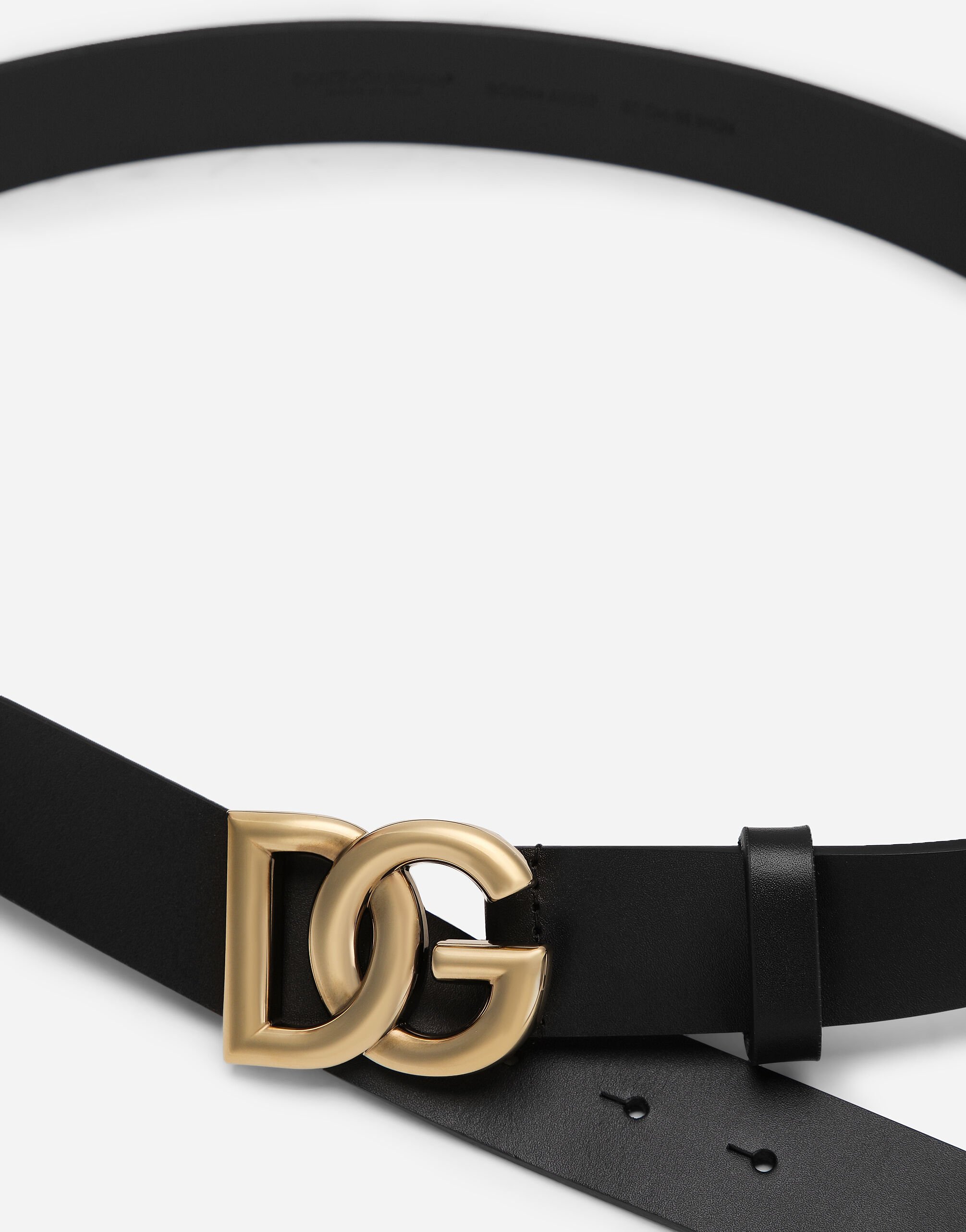 Lux leather belt with crossover DG logo buckle in Multicolor for 