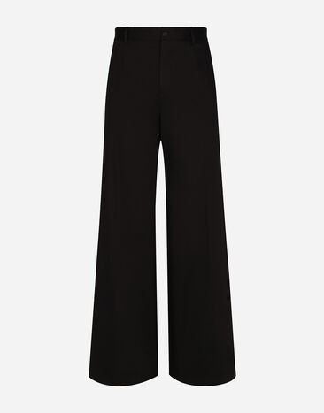 Dolce & Gabbana Широкие брюки из эластичного хлопка черный GVKXHTFUFKO