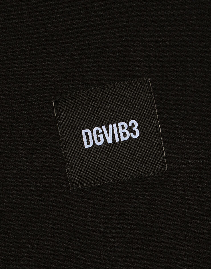 Dolce & Gabbana Футболка из хлопкового джерси с принтом и нашивкой DGVIB3 черный G8PB8TG7K00