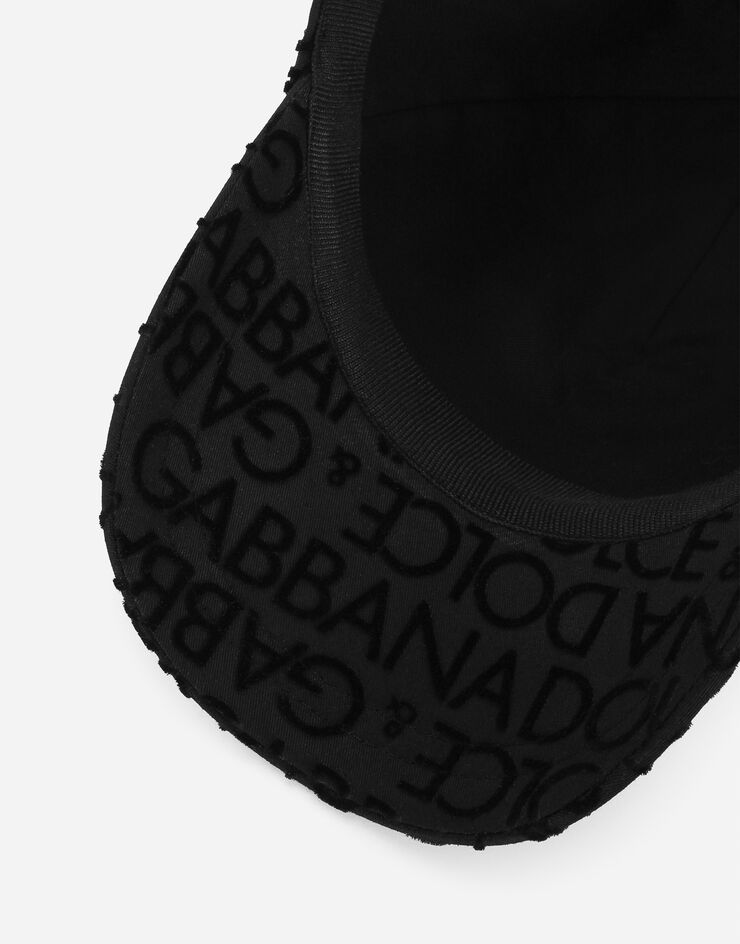 Dolce&Gabbana Cotton baseball cap with logo print Black LB4H80G7K2Y