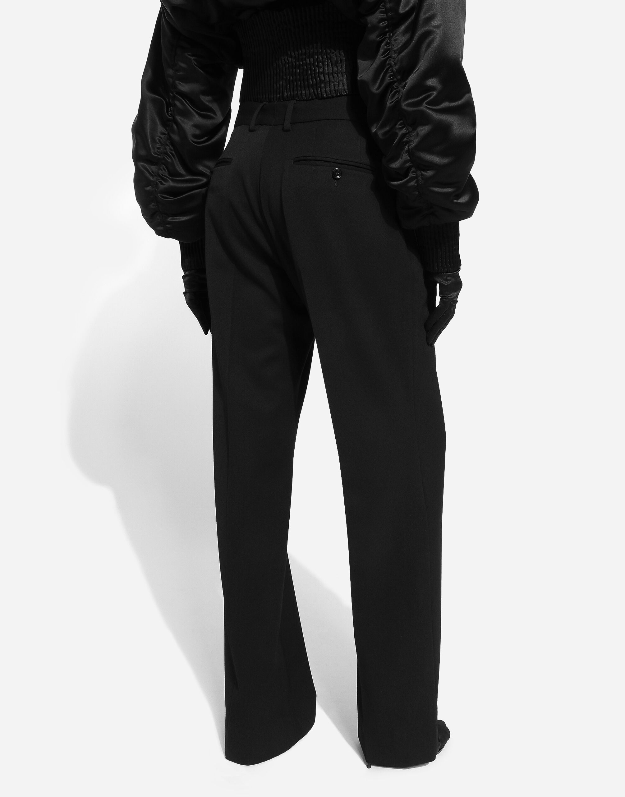 Flared woolen pants in Black for | Dolce&Gabbana® US