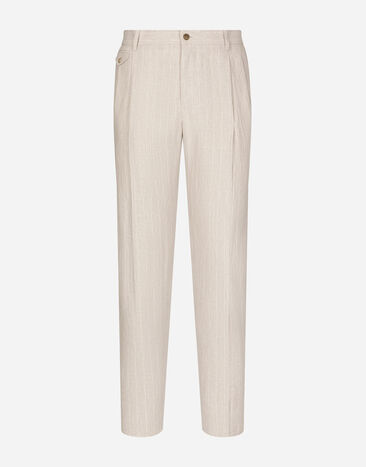 ${brand} Pinstripe linen pants ${colorDescription} ${masterID}