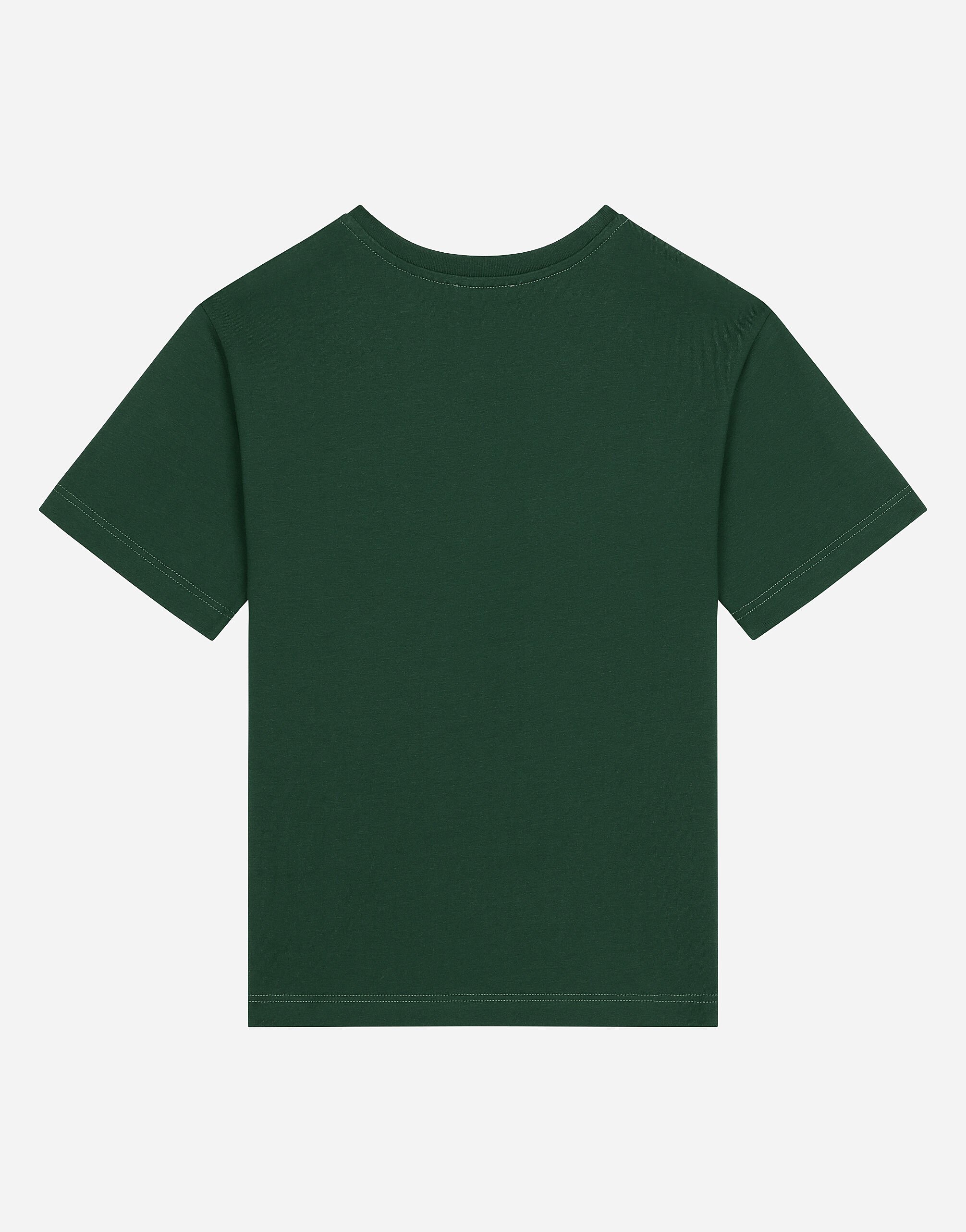 Dolce amp; Gabbana Technical Jersey Metallic DG Logo T-shirt Green