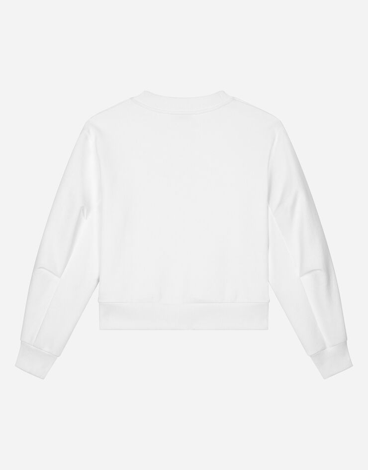 Dolce & Gabbana Sweat-shirt ras de cou en jersey avec logo DG Blanc L5JWAWG7NUH