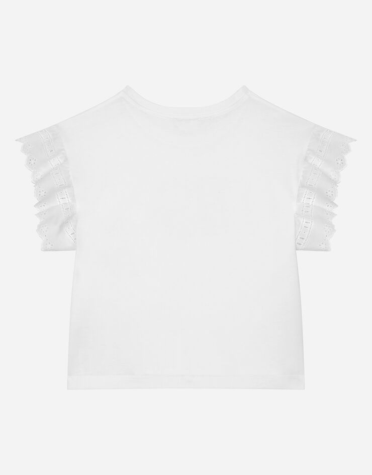 Dolce & Gabbana T-Shirt aus Jersey mit DG-Logo Weiss L5JTOAG7NYX