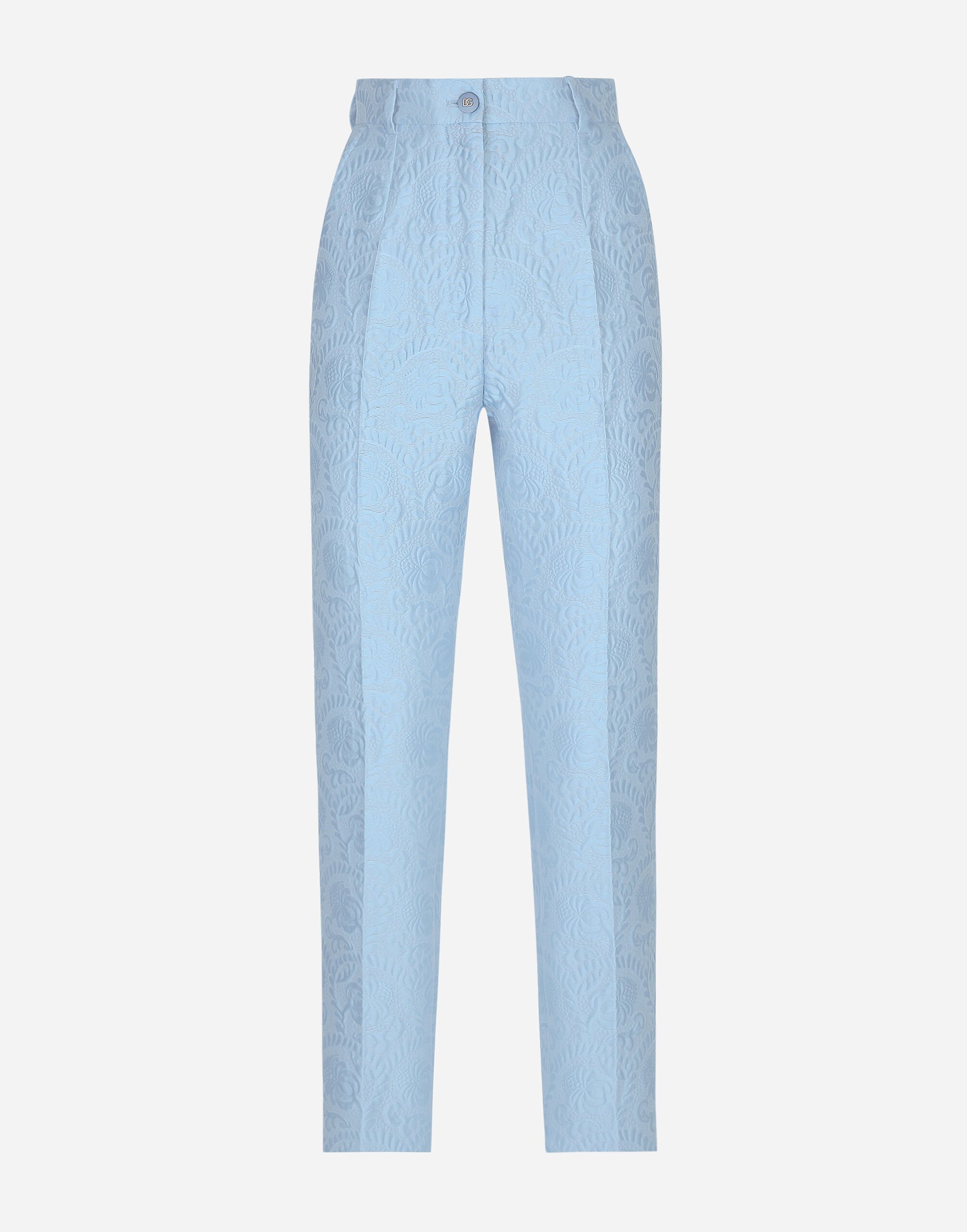 ${brand} Pantaloni sartoriali in jacquard matelassé floreale ${colorDescription} ${masterID}