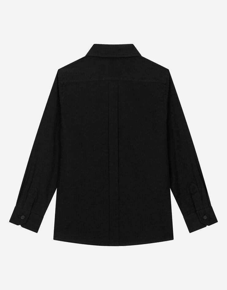 DolceGabbanaSpa Stretch poplin shirt with logo tag Black L43S75FUEAJ