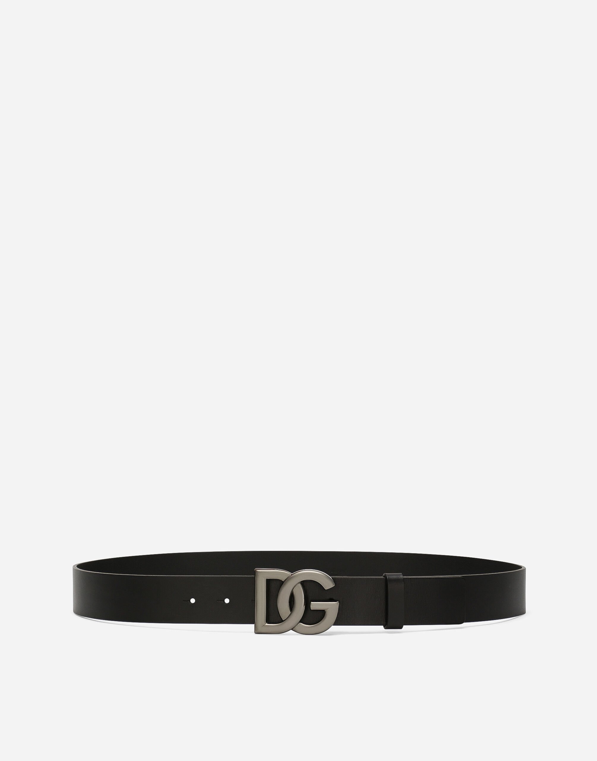 Dolce & Gabbana Leather belt with DG logo Black BC4870AI935