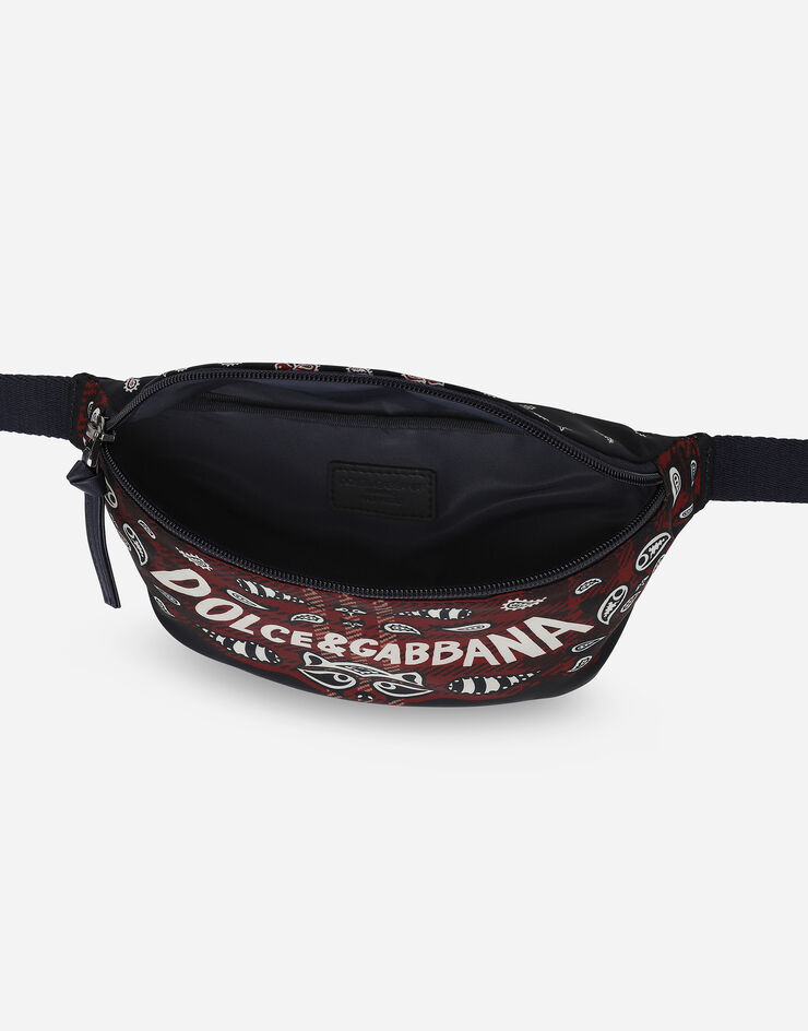 Dolce & Gabbana Nylon belt bag with bandanna print Print EM0072AW426