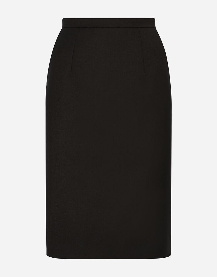 Dolce & Gabbana Falda midi de tubo en crepé de lana Negro F4CR0THUMF2