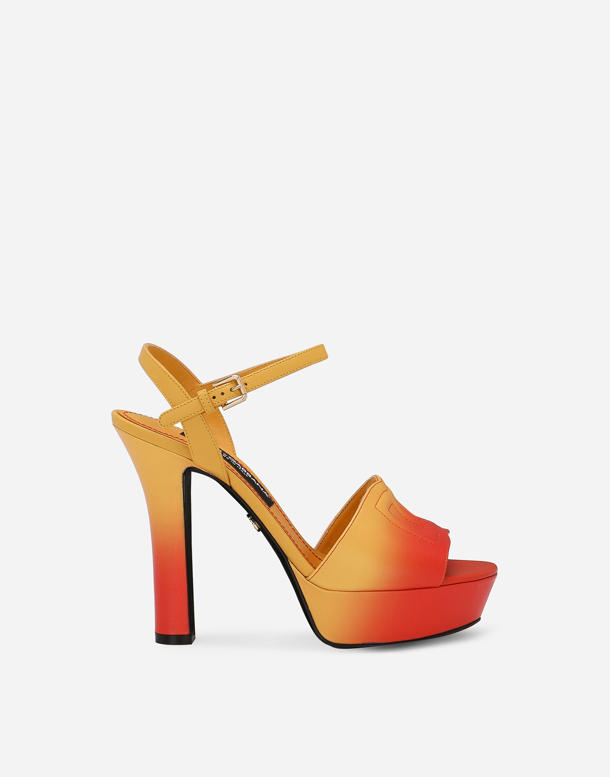 Dolce & Gabbana Calfskin platform sandals Yellow CR1741AQ240