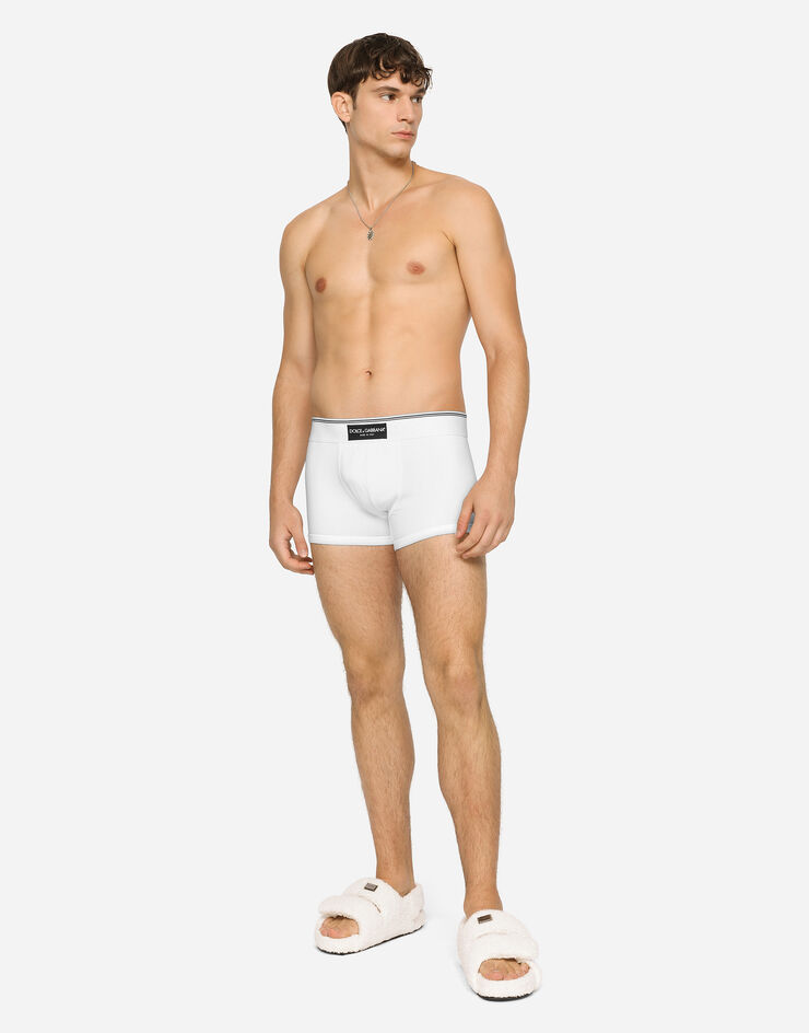 Dolce & Gabbana Two-way-stretch jersey boxers with patch White M4E67JOUAIG