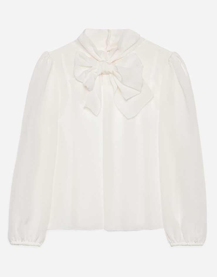 Dolce & Gabbana بلوزة كريب دي تشين أبيض L53S56FU1H7