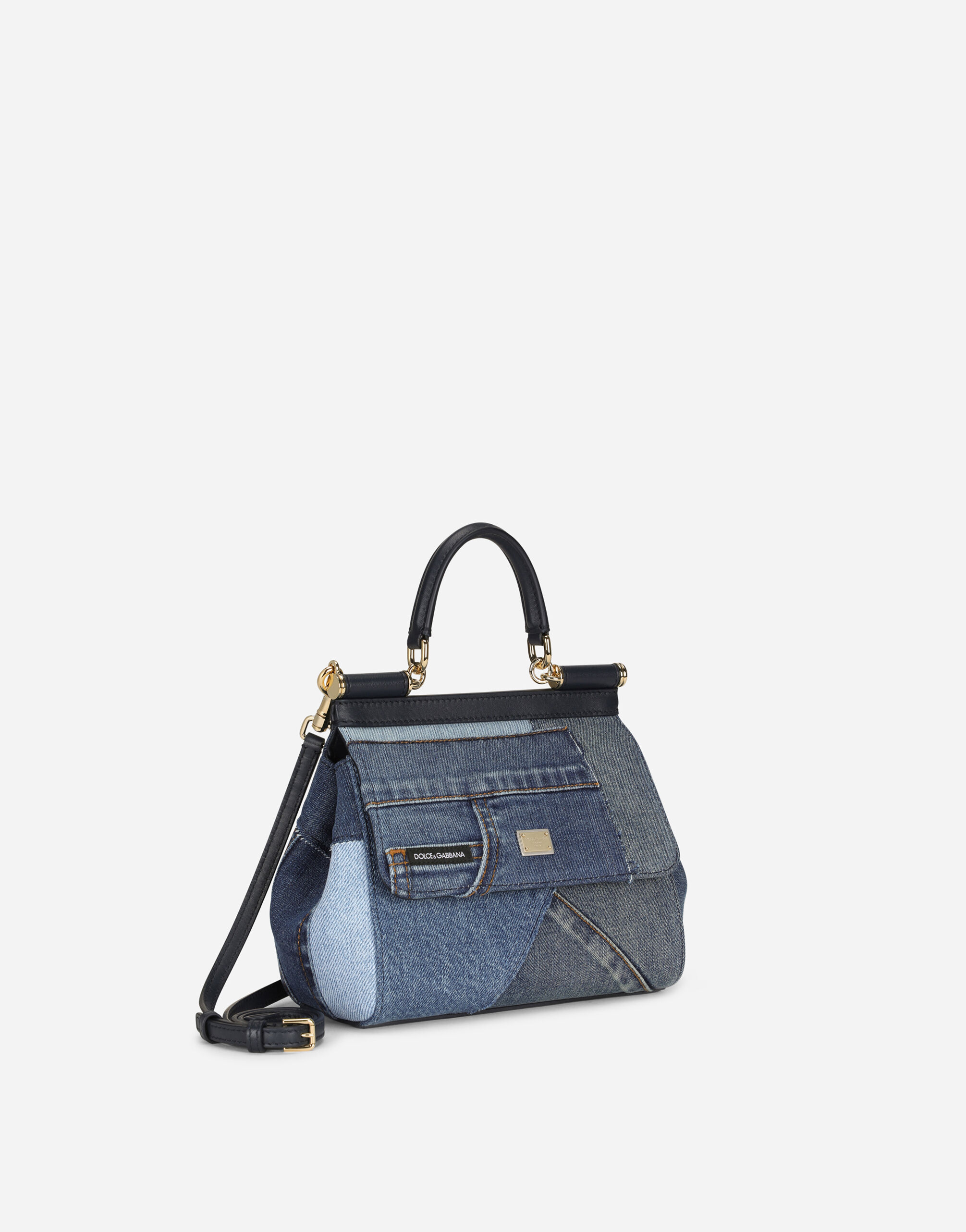 small Sicily Soft patchwork-denim top-handle bag | Dolce & Gabbana |  Eraldo.com
