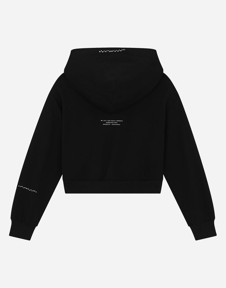Dolce & Gabbana Zip-up hoodie with DGVIB3 print Schwarz L8JWAPG7M6X