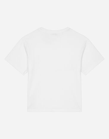 Dolce & Gabbana T-shirt in jersey con logo Dolce&Gabbana Bianco L4JTHVG7NVW