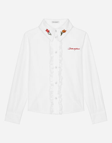 ${brand} Poplin shirt with tulip detail and Dolce&Gabbana logo ${colorDescription} ${masterID}