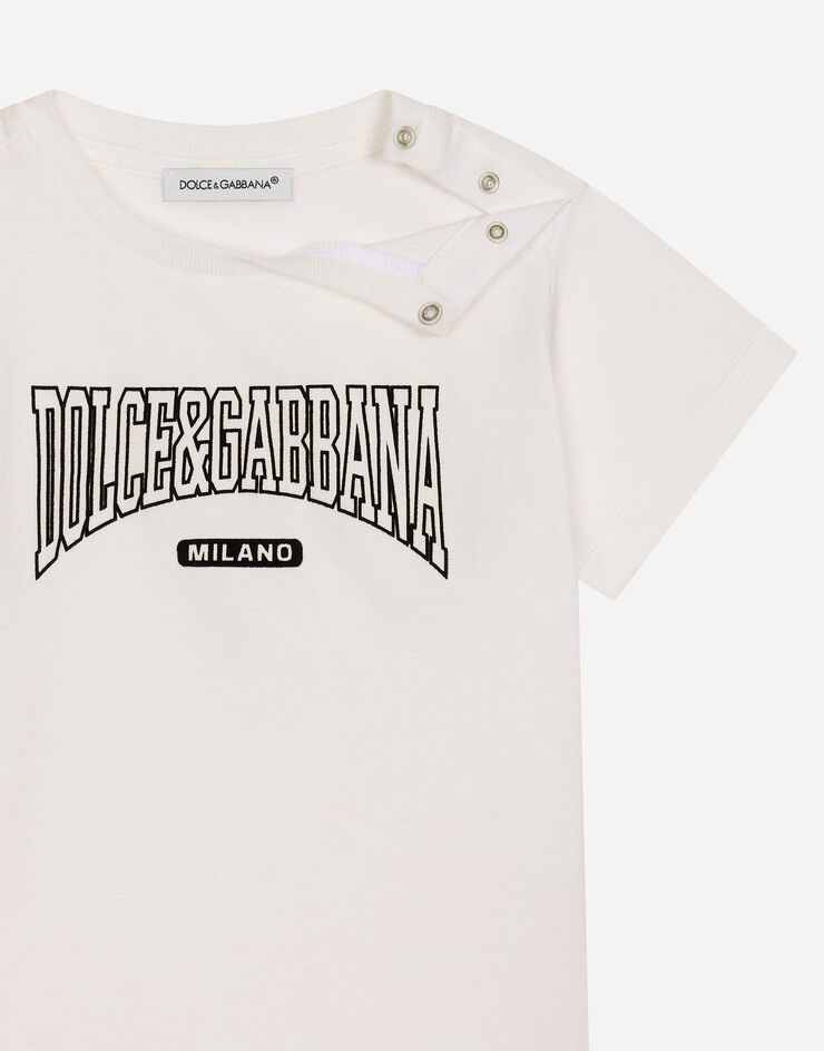 Dolce & Gabbana Jersey T-shirt with Dolce&Gabbana logo White L1JTEYG7N4N