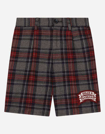 ${brand} Tartan wool-blend shorts with Dolce&Gabbana logo ${colorDescription} ${masterID}