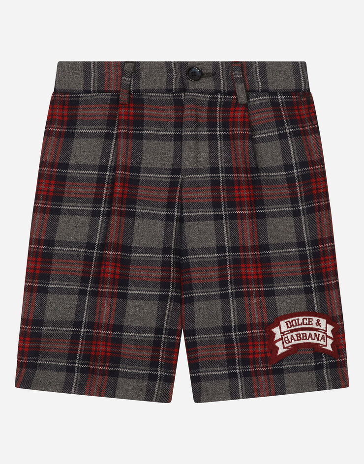 Dolce & Gabbana Tartan wool-blend shorts with Dolce&Gabbana logo Multicolor L43Q43FQMFZ