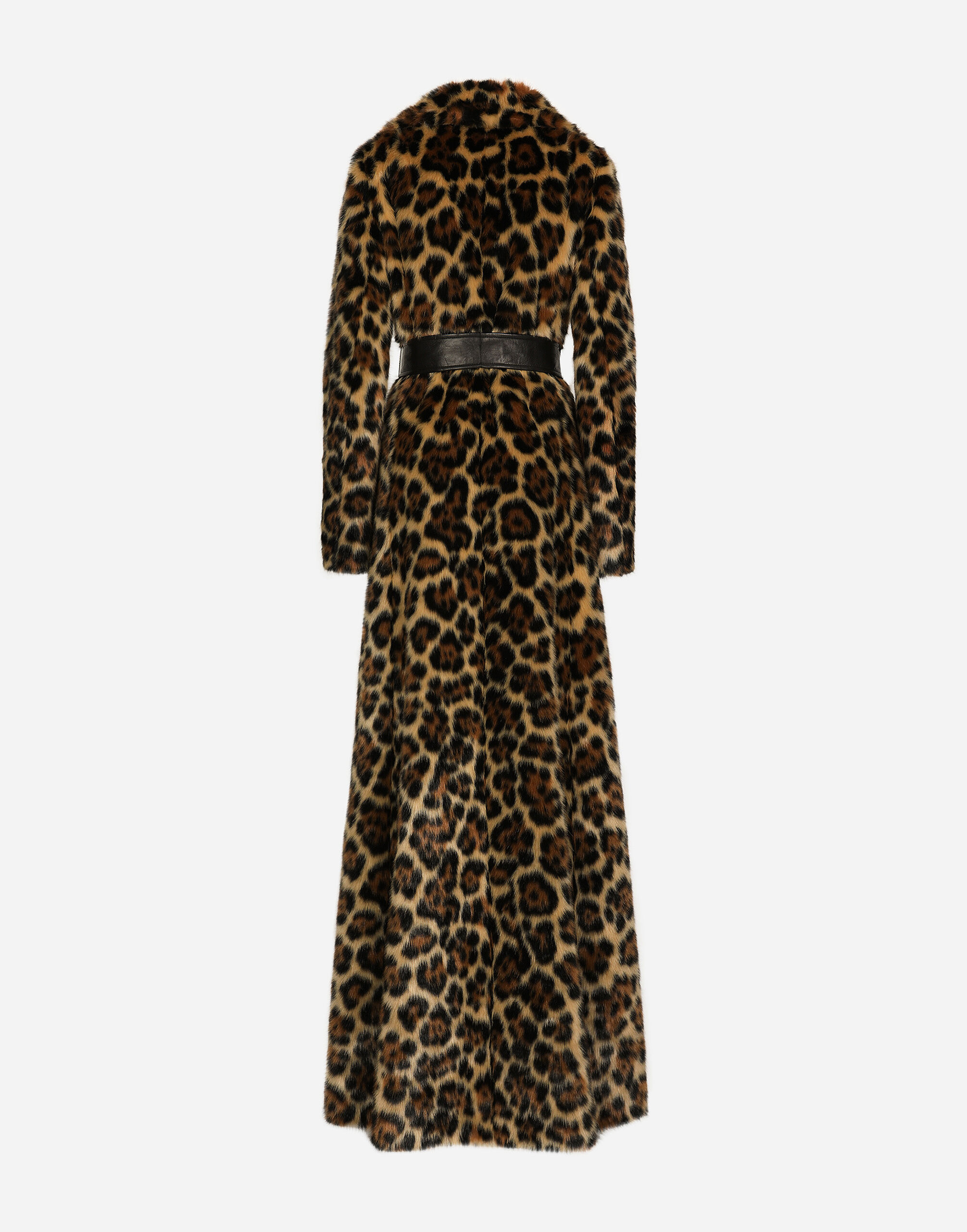 プリのウィメンズ Long leopard-print faux fur coat | Dolce&Gabbana®