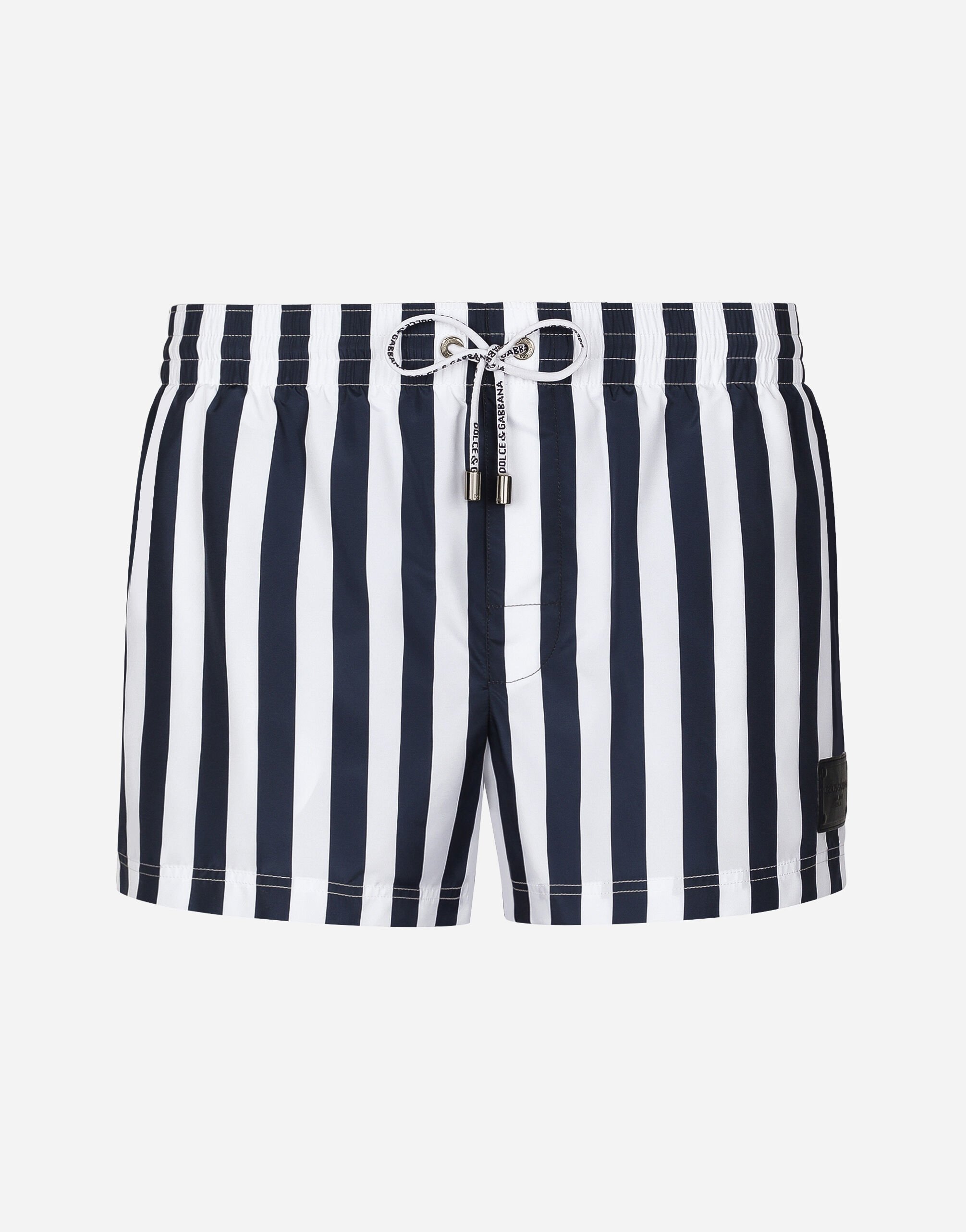 Dolce & Gabbana Swim shorts with vertical-stripe print Azure M4A06TFHMU0