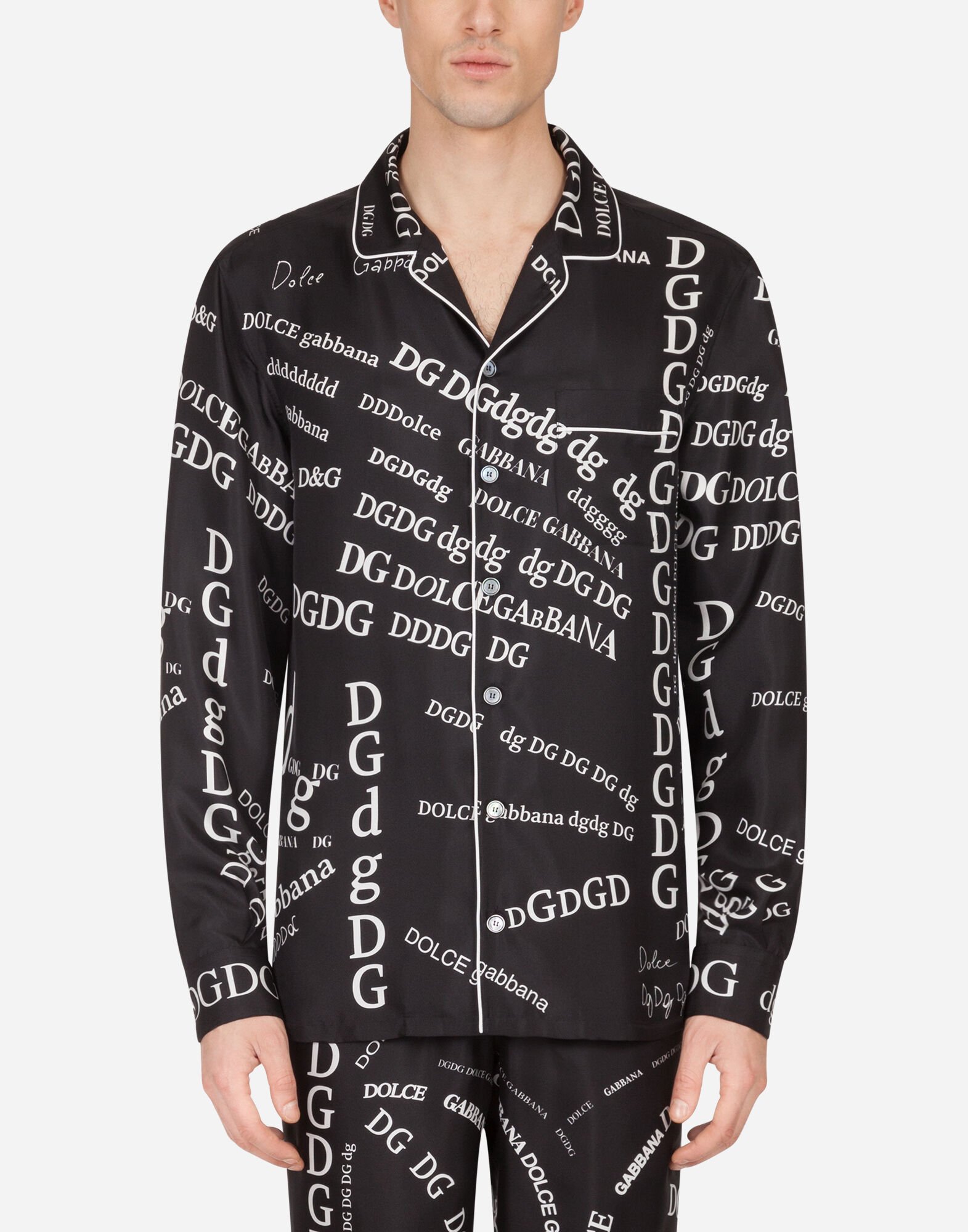 Printed Silk Pajama Shirt