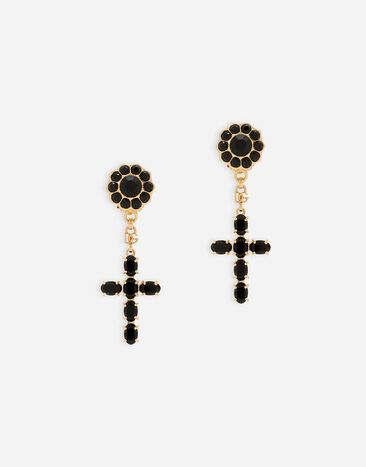 Dolce & Gabbana Длинные серьги с подвеской-крестом золотой WEQ6M5W1111