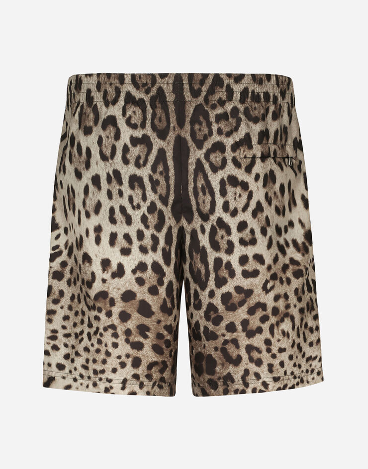 Dolce & Gabbana Mid-length swim trunks with leopard print Animal Print M4E47TONO07