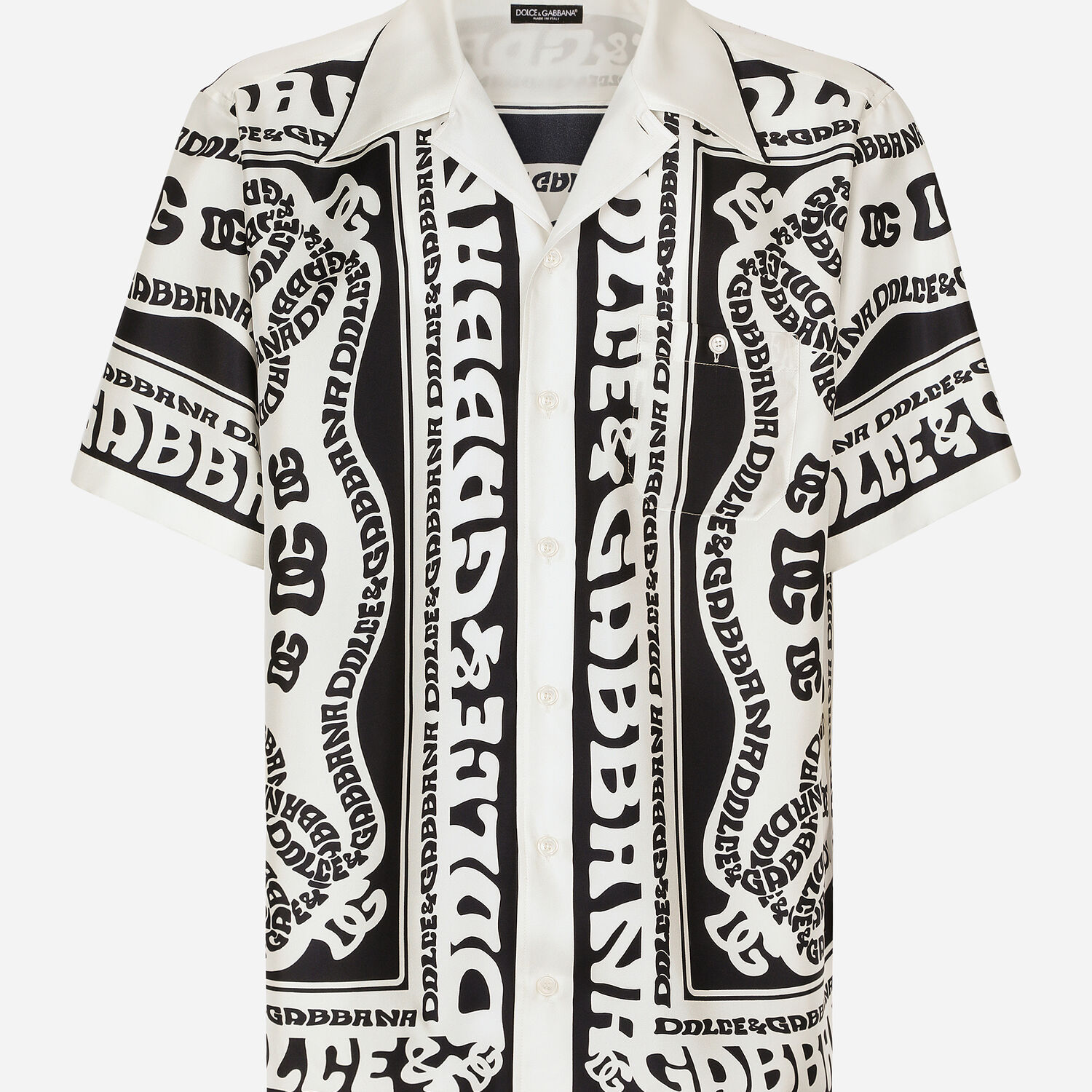 Marina-print silk | Hawaii US in shirt for Dolce&Gabbana® Blue
