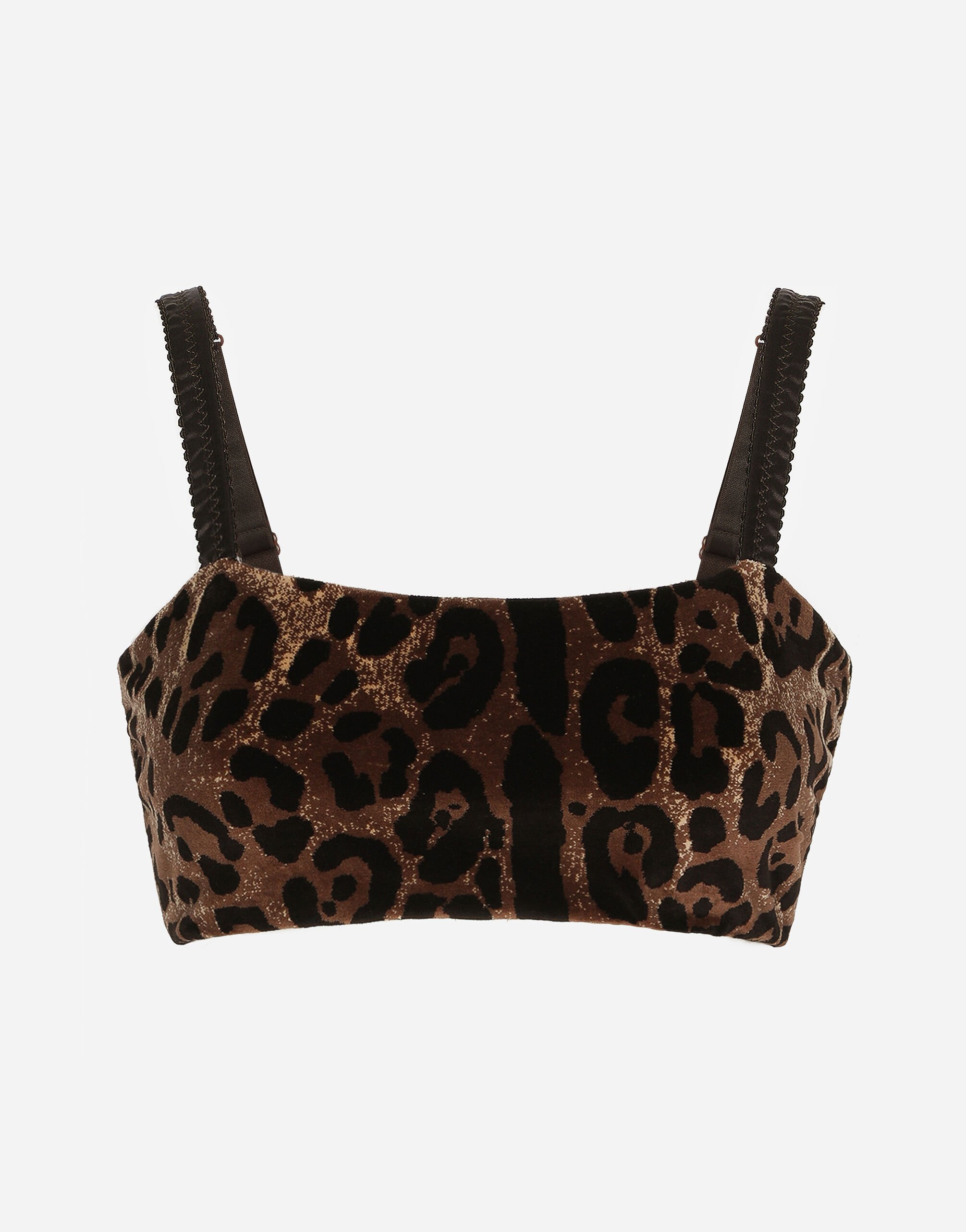 ${brand} Chenille crop top with jacquard leopard design ${colorDescription} ${masterID}