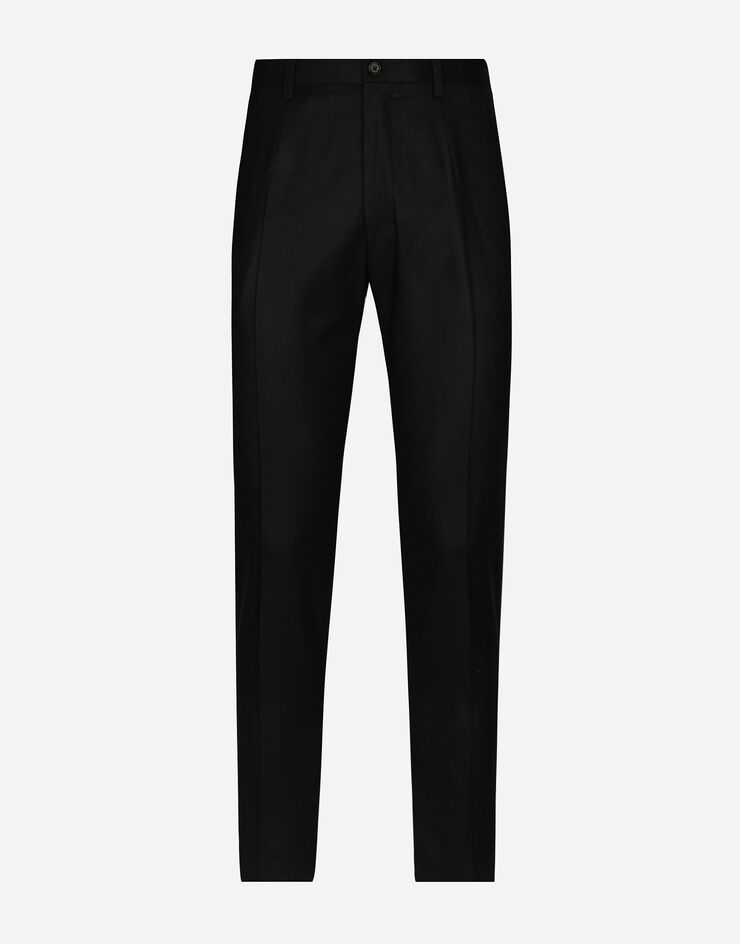 Dolce & Gabbana Pantalon couture en flanelle Noir GW13ETFU21Q