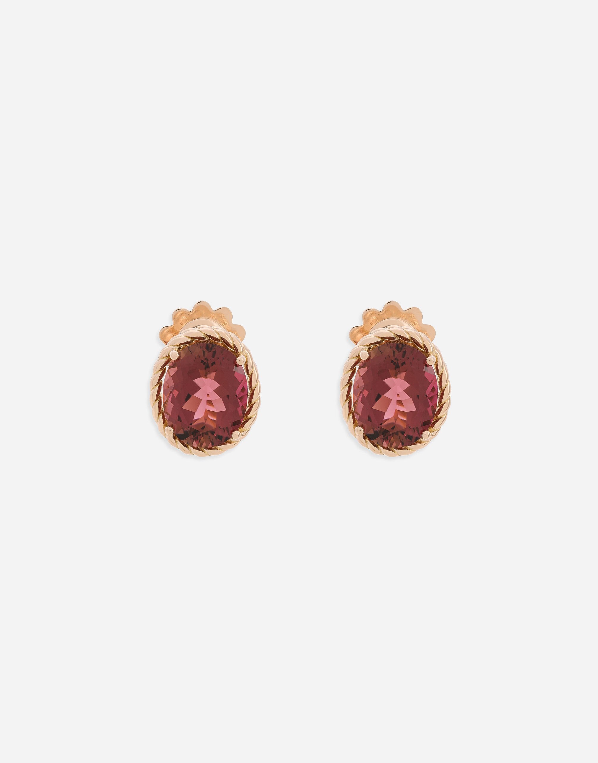 Dolce & Gabbana Anna earrings in red gold 18kt with toumalines White WSQB1GWSPBL