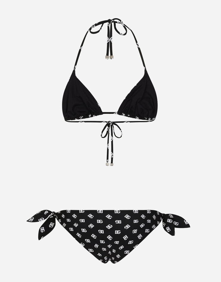 Dolce & Gabbana Bikini triangle ampliforme à imprimé logo DG Imprimé O8A54JON02A