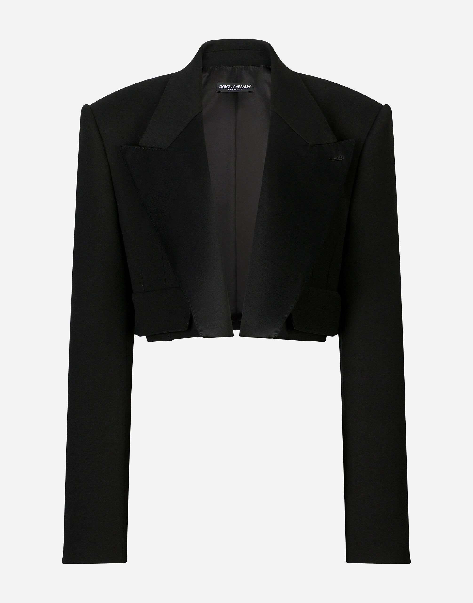 Dolce&Gabbana Short double wool tuxedo jacket Multicolor BB5970AR441