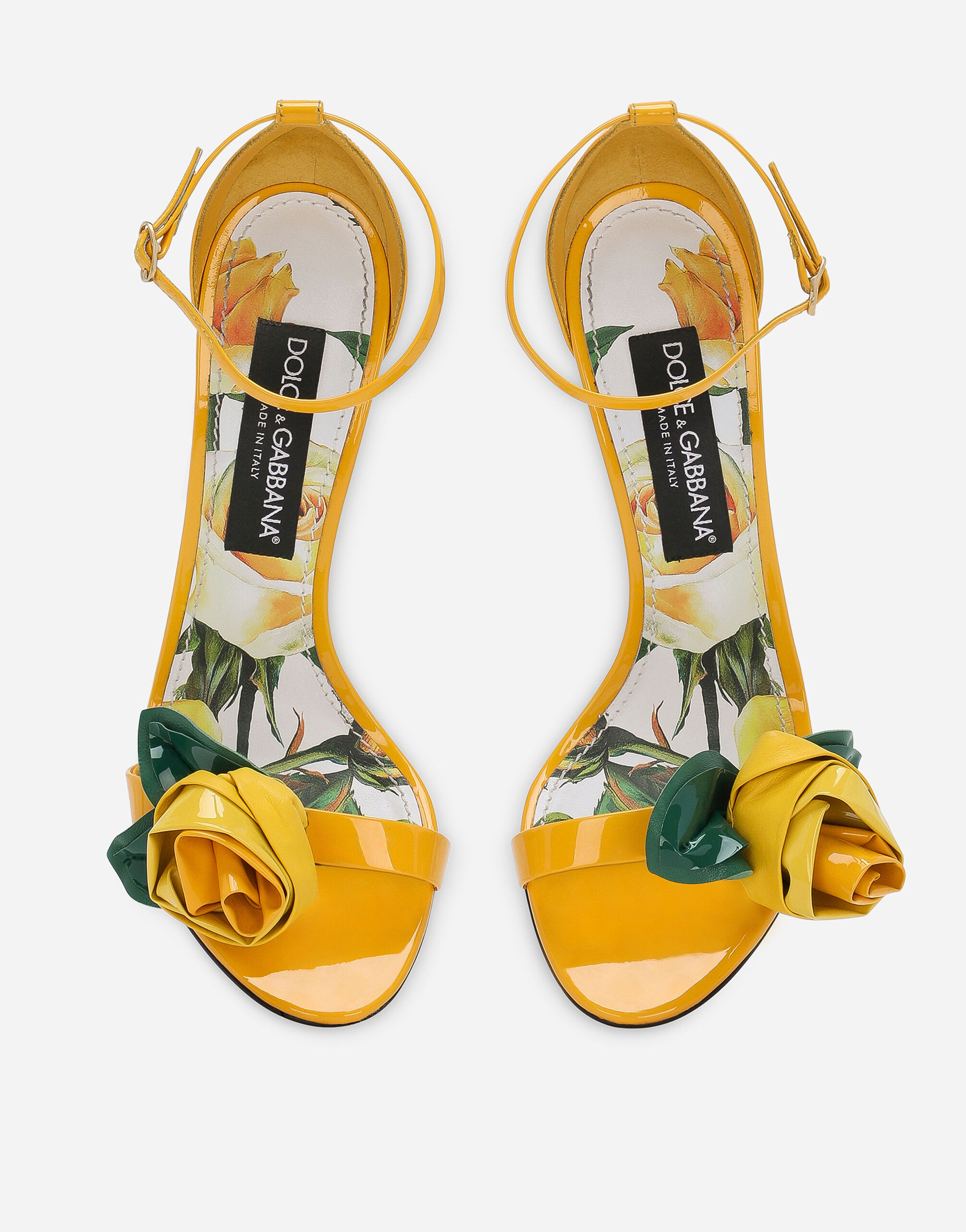 Patent leather sandals in Yellow for | Dolce&Gabbana® US