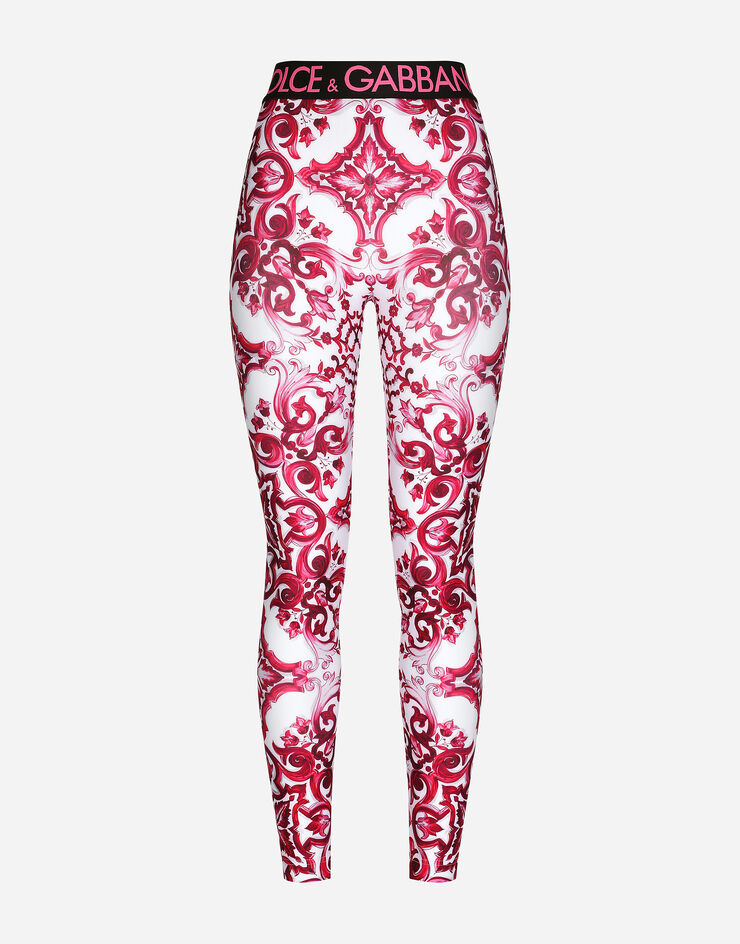 Printed technical jersey leggings in multicoloured - Dolce Gabbana