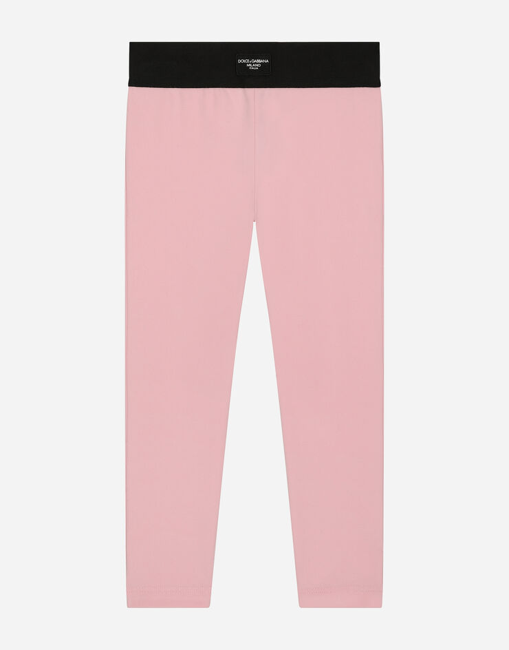 Dolce & Gabbana Легинсы из джерси с фирменной пластинкой розовый L5JP3JG7M7J
