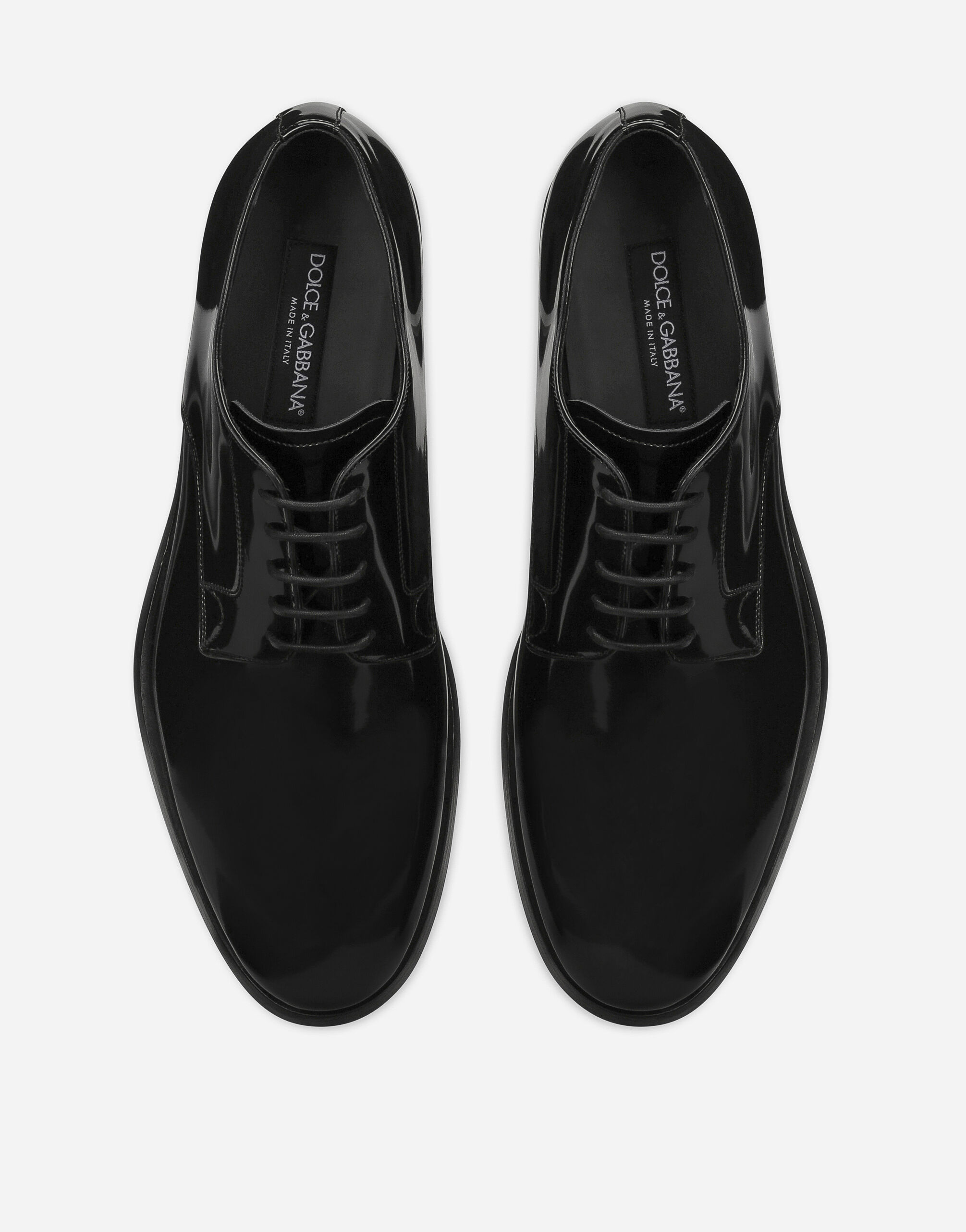 Polished calfskin Derby shoes in Black for | Dolce&Gabbana® US
