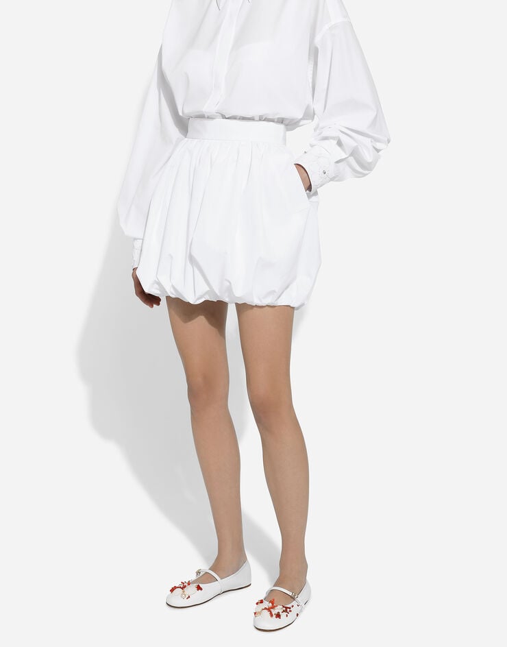 Dolce & Gabbana Короткая юбка-баллон из хлопка белый F4CWETFU61C