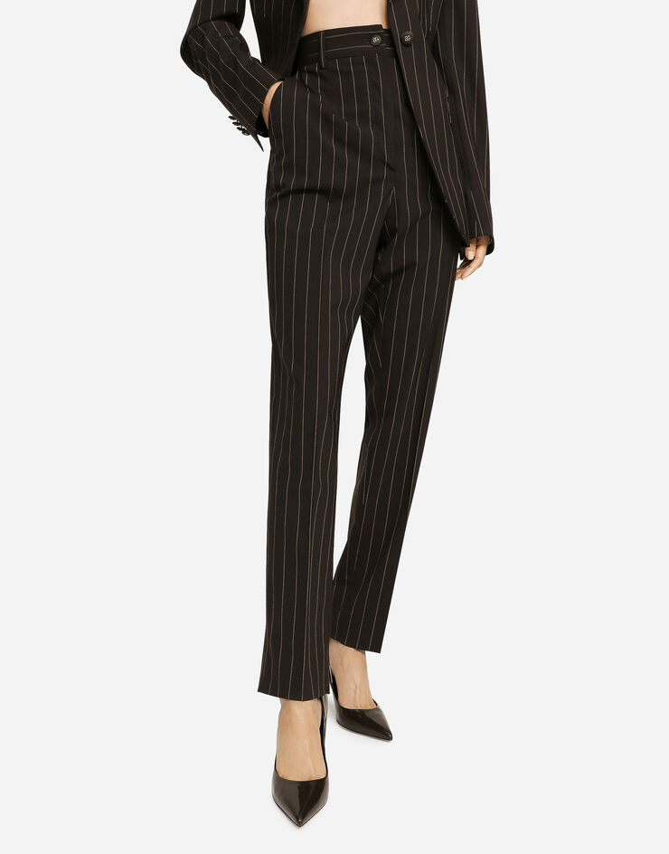 wool Dolce&Gabbana® | High-waisted pinstripe Multicolor in pants for US