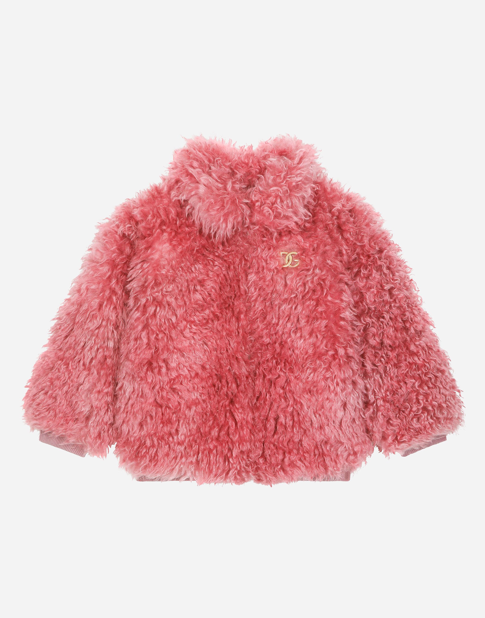 ${brand} Mohair fur jacket with DG logo ${colorDescription} ${masterID}