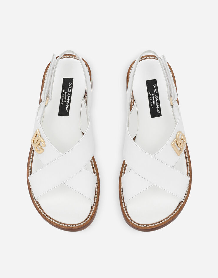 Dolce & Gabbana DG 徽标小牛皮凉鞋 白 D11286A1048