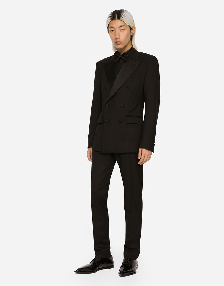 Dolce & Gabbana Three-piece Sicilia-fit suit in stretch wool Schwarz GKPVMTFUBE7