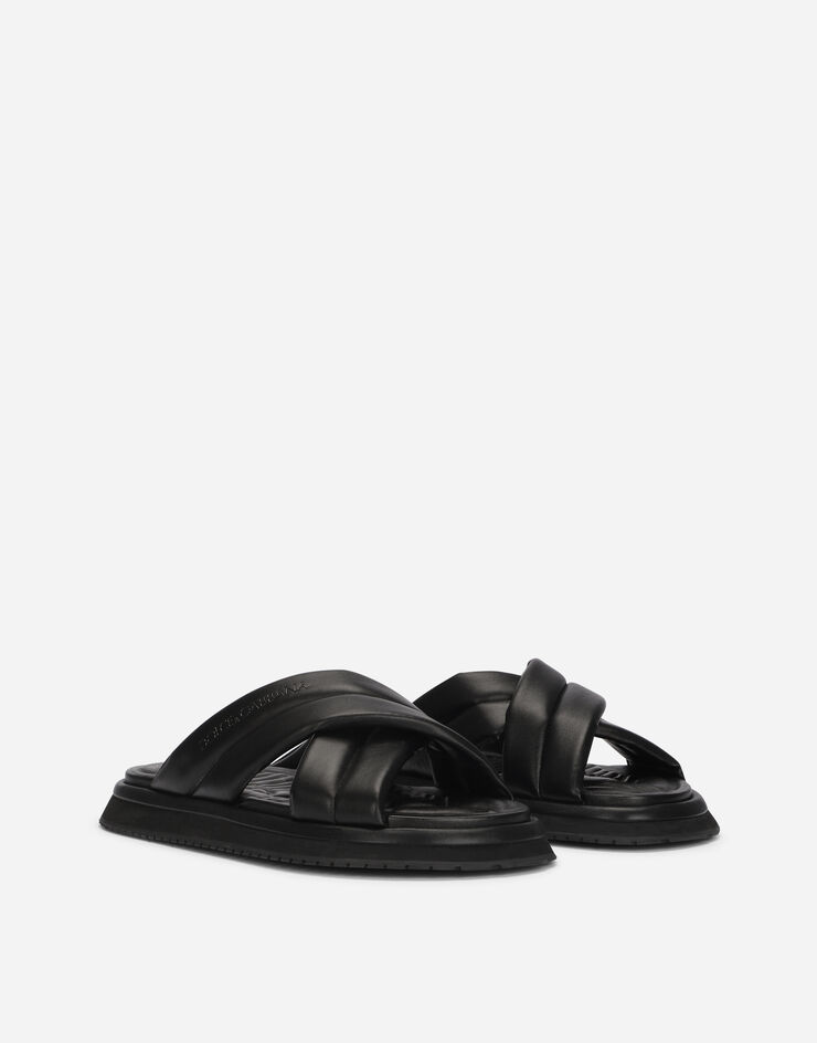 Nappa-look fabric sandals in Black for Men | Dolce&Gabbana®